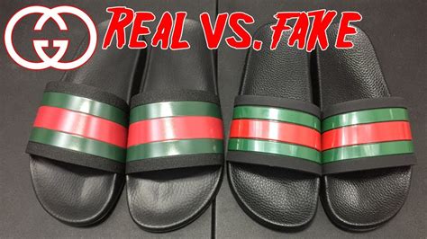 white fake gucci slides vs real gucci slides